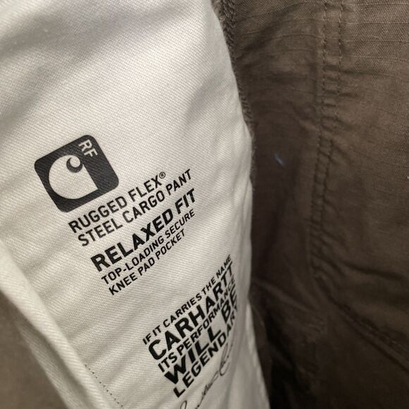 Carhartt Rugged Flex Steel Cargo Pant 38 X 34 Brown Ripstop Knee Pad Pocket Euc - Picture 6 of 6